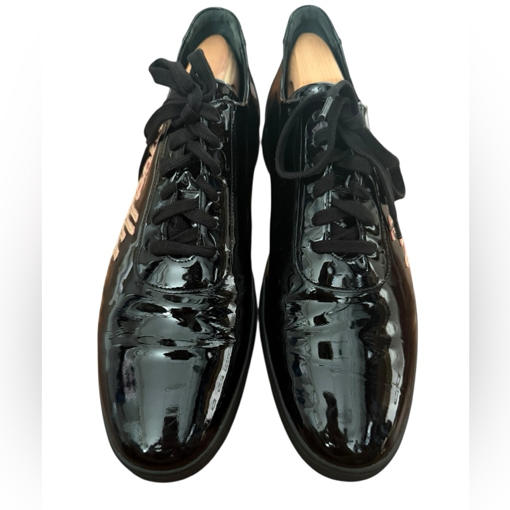 Bally Men's Black Patent Leather Sneakers size 12
